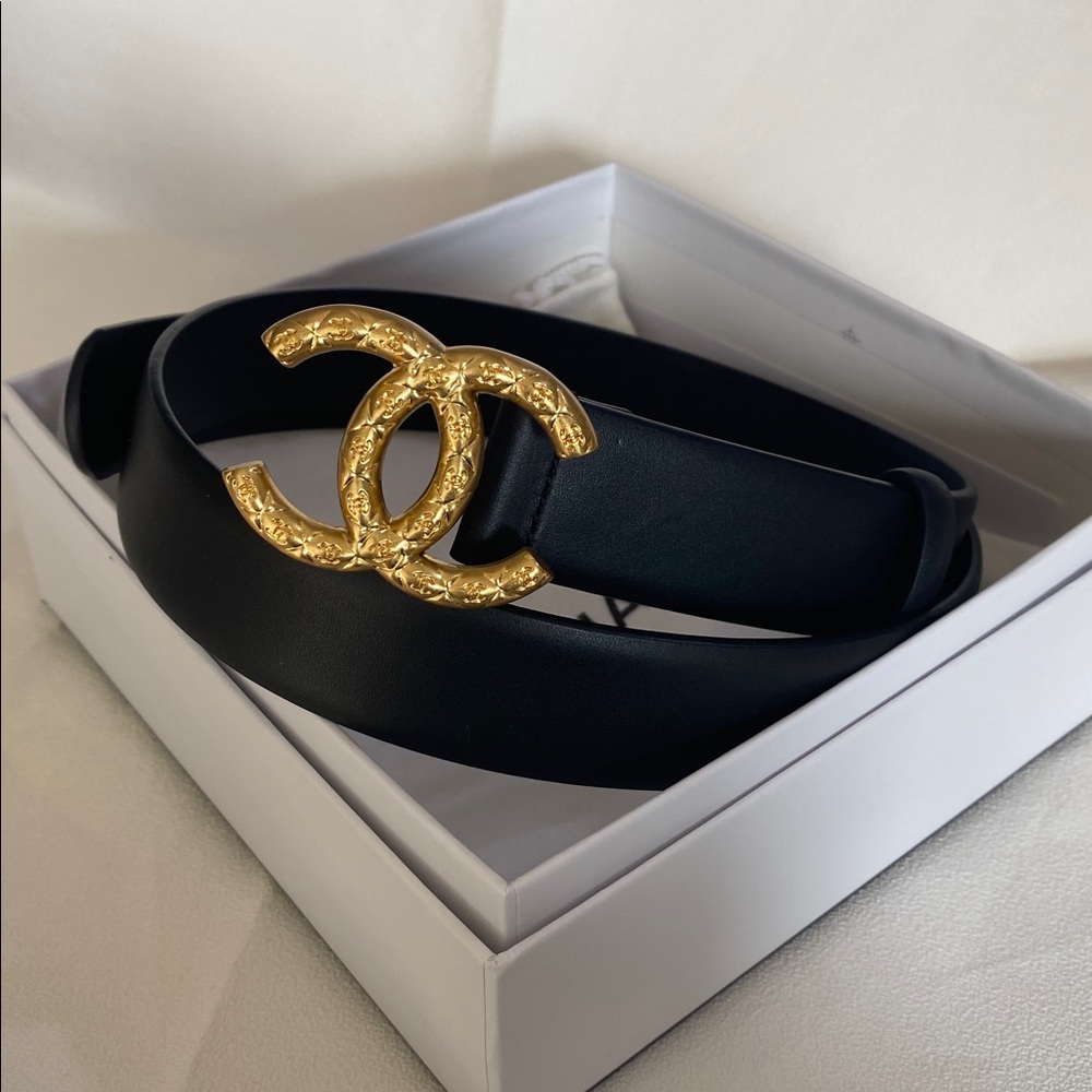 Chanel Metal Printed Buckle Belt